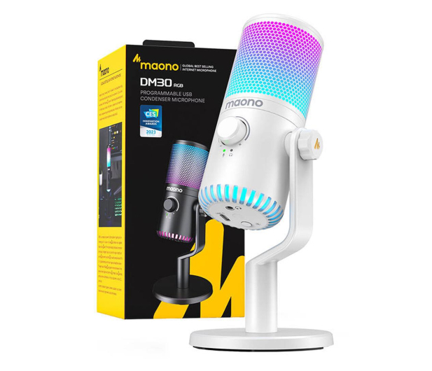 MAONO DM30RGB Mikrofon Gamingowy Biały DM30RGB white - 1240385 - zdjęcie 4